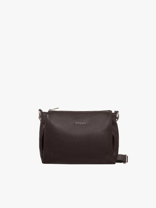 Geantă tip crossbody maro închis cu curea reglabilă