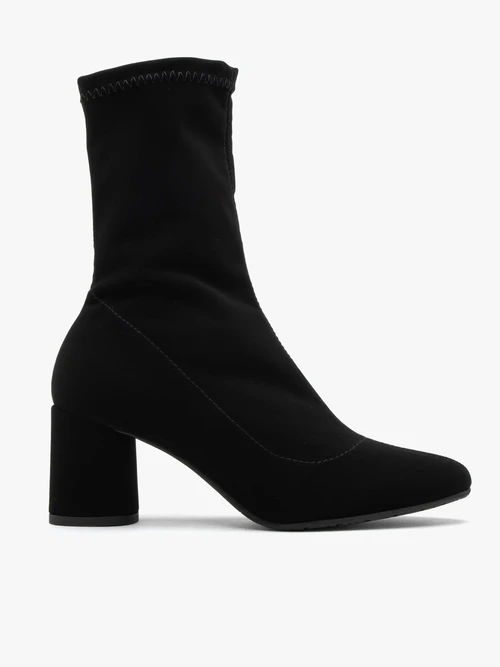 Ghete negre elastice cu toc rotund bloc