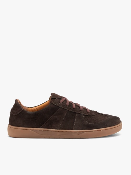 Pantofi maro din piele velur
