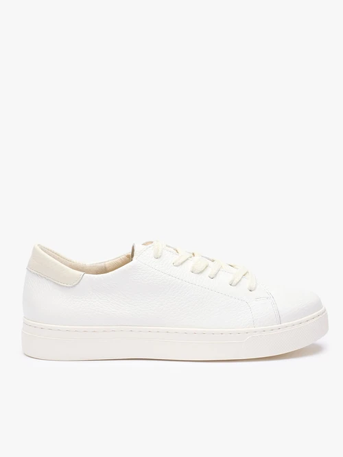 Pantofi sport albi din piele naturală