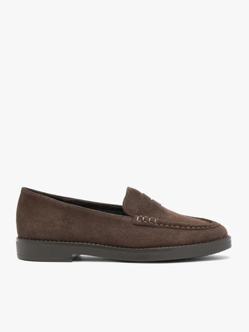 Mocasini din piele velur maro