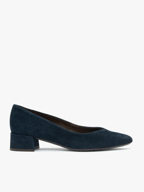 Pantofi din piele velur albastru marin